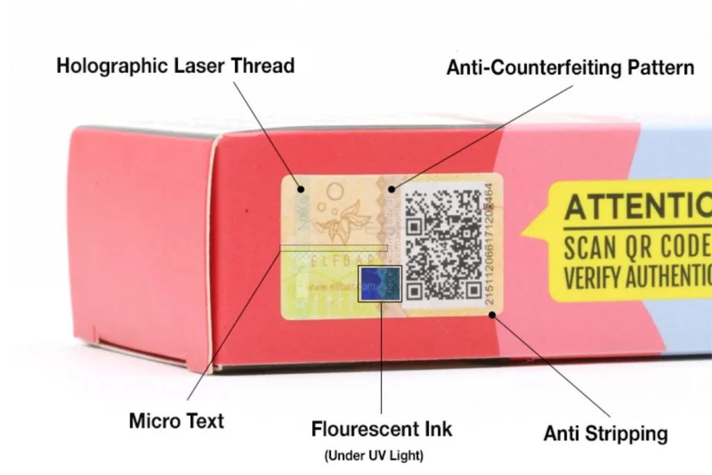 Fake Elfbar: Überprüfen Sie die Verpackung und Etiketten auf Fälschungen