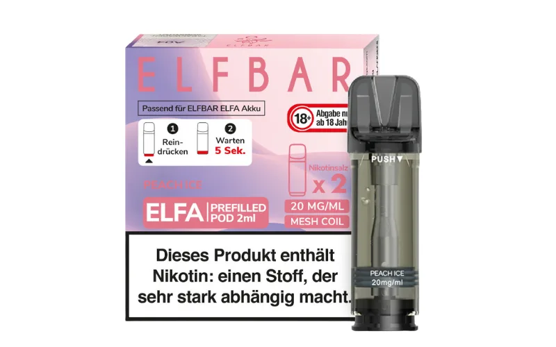 peach ice Elf Bar Elfa Pod flavour