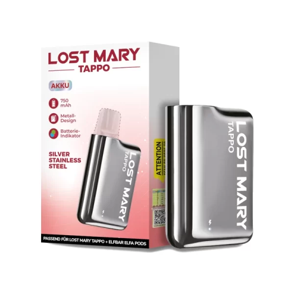 silver stainless steel Lost Mary Tappo Pod Kit