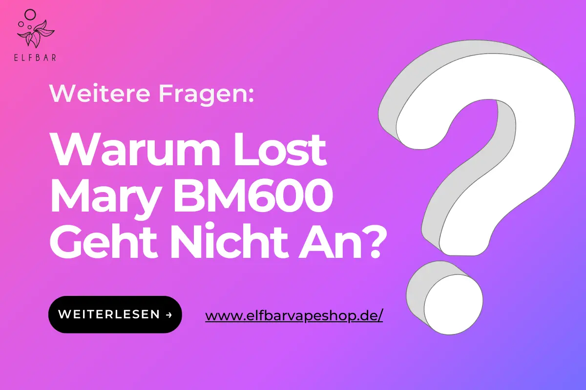 Warum Lost Mary BM600 Geht Nicht An?