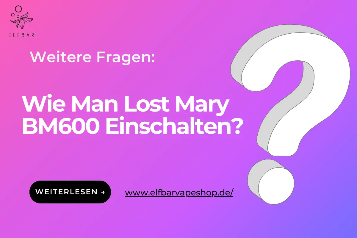 Wie Man Lost Mary BM600 Einschalten?